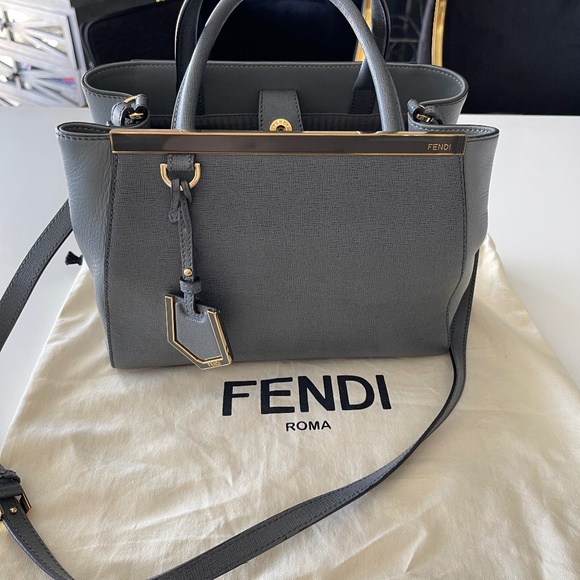 Fendi Petite 2 Jours Vit. Elite- Grey with Gold hardware - Picture 1 of 16